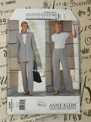 Vogue 2389 Misses'/Miss Petite Jacket and Pants 12, 14, 16 Anne Klein UNCUT - Image 1 of 4