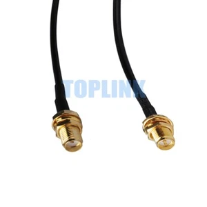 SMA Jack to RP-SMA Female (Male Pin) Bulkhead Pigtail Coax Cable RG174 15cm/6" - Foto 1 di 3