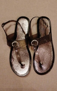 New Juicy Couture Women's Black Jelly Flip Flop Sandals Size: L (9/10) - Picture 1 of 4