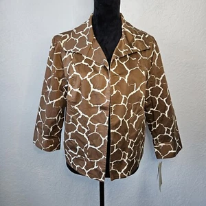 Vintage Transitions Giraffe braun Jacke Blazer Gr. XL Animal Print Mob Frau Büro  - Bild 1 von 15