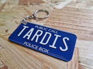 Doctor Dr Who TARDIS TV Inspired Licence Plate style Car Metal Keyring Keychain - Picture 1 of 2