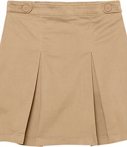NWT Amazon Essentials Girls L Kids Uniform Scooter Skort Khaki Elastic Waist - Picture 1 of 3