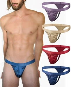 Tangas deportivas satinadas para hombre ropa interior sedosa sexy hombre tanga de cuerda G paquete múltiple - Imagen 1 de 11