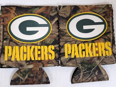 NFL 绿湾包装工队-迷彩-罐装冷却器,Koozie,全新(2 件套) — 第 1/2 张图片