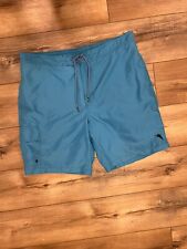 EUC Tommy Bahama Swim Trunk Zipper Tied Cargo Elastic waist Lined Turquoise XL