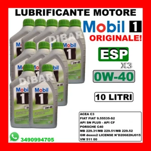 OLIO MOTORE MOBIL1 ESP X3 0W40 ACEA C3 API CF- API SN PLUS GM DEXOS2 DA 10 LITRI - Bild 1 von 1