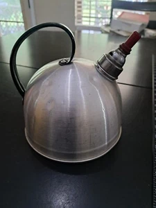 Vintage 1930s Vintage Art Deco Silver Tone Tea Kettle Aluminum Made In Usa - Picture 1 of 4