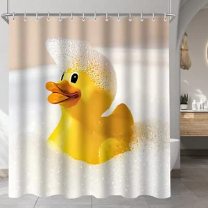 Duschvorhang - 240 x 200 cm - Motiv Ente gelb - gewichteter Saum - Textil... - Bild 1 von 8