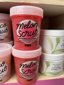 Victoria's Secret Pink Melon Scrub Exfoliating Shower Smoothing Extracts 10 Oz - Picture 1 of 3