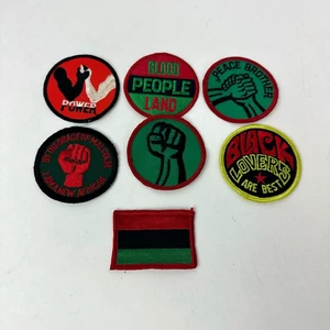 Vintage 70s Embroidered Patch LOT OF 7 Black Power Panthers Sew-Ons Novelty USA - Picture 1 of 8