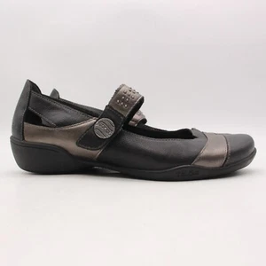 Taos Serenade Women's Size 8 EU 39 Leather Mary Jane Black Pewter Comfort Flats - Picture 1 of 11