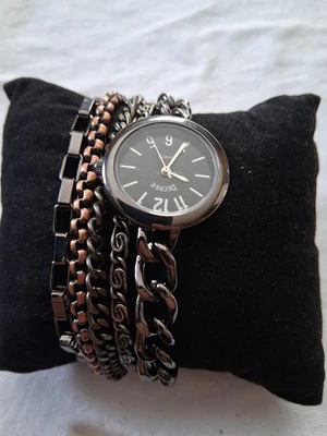 Decree Women's Chain Bracelet Watch New Battery - Runs - Black Face  - Image 1 of 3