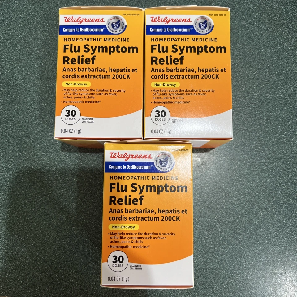 Set Of 3 Walgreens Flu Symptom Relief HOMEOPATHIC MEDICINE-30 Dissolvable Tabs - Image 1 of 4