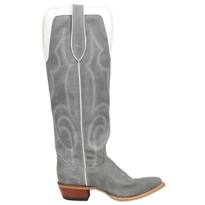 Justin Boots Verlie 17 Inch Embroidered Round Toe Cowboy Womens Grey Casual Boo - Picture 1 of 5