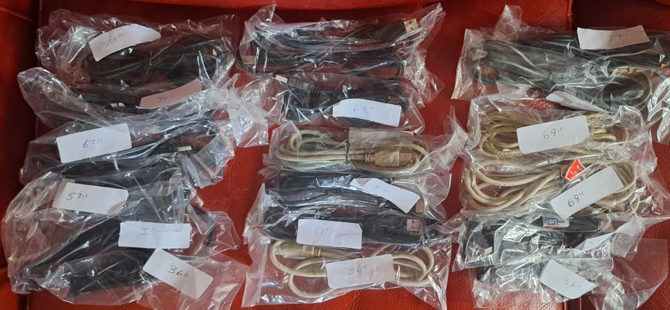 SIX USB-A 2.0 Male Port to USB-B Male Port Standard Printer Cable 3' ft to 6ft' - Image 1 of 1