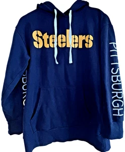 Steelers Carl Banks Woman's Pullover Hoodie Pockets Sz M Pittsburgh on Sleeves - Picture 1 of 5