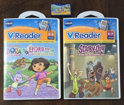 X3 VTECH V.READER Scooby-Doo and a Mummy Too! DORA THE EXPLORER SPONGEBOB MODEL - Image 1 of 4