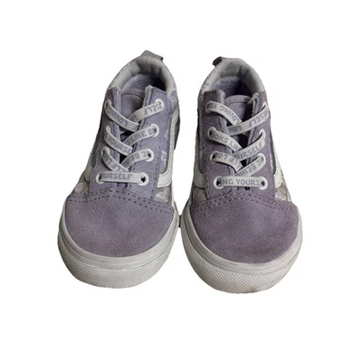 Zapatillas Vans Off The Wall Niño Pequeño Talla 6.5 Morado y Blanco  Foto 1 de 4