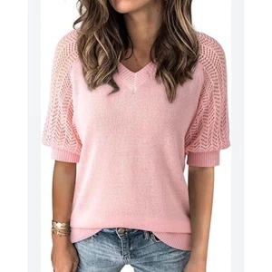 Dokotoo leichter Pullover Oberteil Gr. XXL 2XL babyrosa Frühling Sommer - Bild 1 von 6