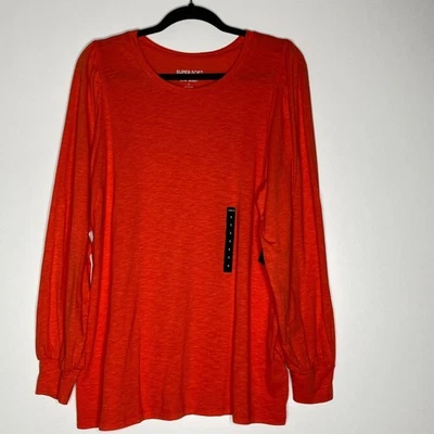New Torrid Super Soft Slub Crew Neck Puff Sleeve Long Sleeve Top Women's Size 1X - Image 1 of 4