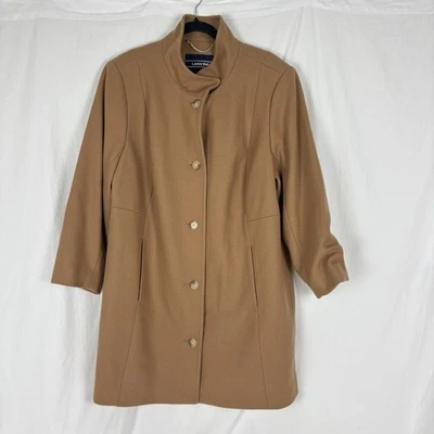 Nuevo sin etiquetas Chaquetón Lands' End Fit & Flare Mezcla de Lana Longitud Media Forrado en Oro Talla 18W/P Foto 1 de 4