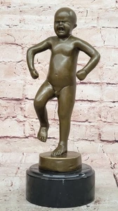 CRY BABY BRONZE SCULPTURE STATUE FIGURINE FIGURE ART DECO MARBLE BASE ORIGINAL M - Picture 1 of 10