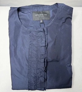 Giacca corta lafayette 148 NY Admiral blu iridescente taglia M - Foto 1 di 7