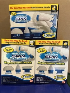 Lot of 3 Hurricane Spin Scrubber Replacement Brush Heads 3-Pack, Brand New - Picture 1 of 3