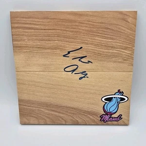 BAM ADEBAYO MIAMI HEAT SIGNED BASKETBALL FLOORBOARD 8X8 UG COA - Picture 1 of 2
