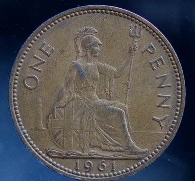 Gran Bretaña, moneda de un centavo, 1961 Foto 1 de 2