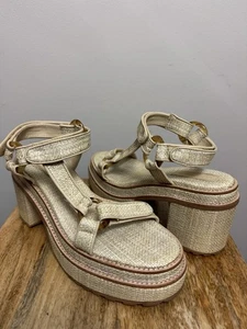 Sandali donna Cult Gaia plateau Elka taglia IT 38 US 8 tacco a blocco naturale - Foto 1 di 10