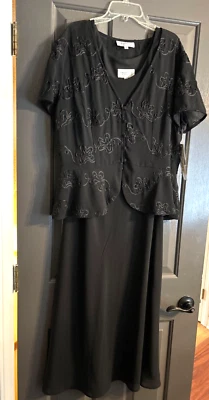 Vestido formal Studio 1 negro de 2 piezas para mujer - talla 14 NUEVO con etiquetas $80 Foto 1 de 4