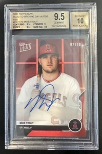 2020 Topps Now RTOD Mike Trout Red Parallel Auto #/10 BGS 9.5 10 #OD-167D Angels - Picture 1 of 2