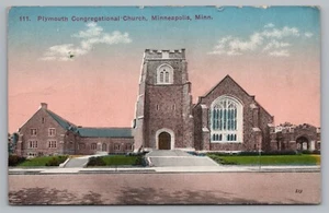 Postcard Plymouth Congregational Church Minneapolis Minnesota Posted 1915 - Picture 1 of 2