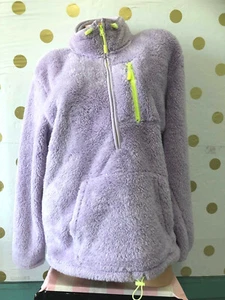 Victoria's Secret Rosa Media Cremallera Sherpa Sudadera Lavanda M Nuevo con etiquetas - Imagen 1 de 3