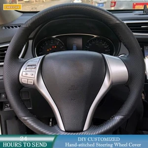 Hand Sewing Car Steering Wheel Cover Suede Wrap For Nissan Teana Altima X-Trail - Picture 1 of 8