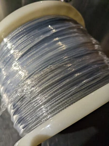 3/32" Stainless Steel Aircraft Cable Wire Rope 7x7 Type 304, full roll 820 ft - Picture 1 of 3