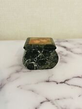 Vintage Marble Stone/Marble Trinket Box 3"x2.5" With Women And Child Portrait