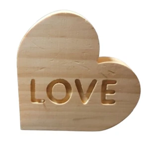Engraved Wooden LOVE Heart - 6"  Unfinished - Ready for  YOUR Creativity - Picture 1 of 7