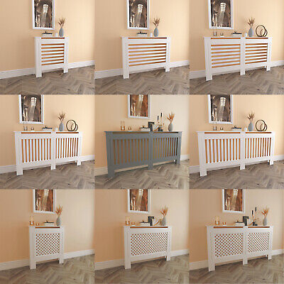 Radiator Cover Grill Shelf Cabinet MDF Modern Traditional Furniture White Grey • 36.23€