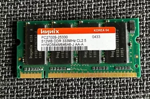 Hynix 512MB PC2700S-25330 So-DIMM 333 MHz DDR Laptop Memory RAM 200-PIN IBM - Picture 1 of 2