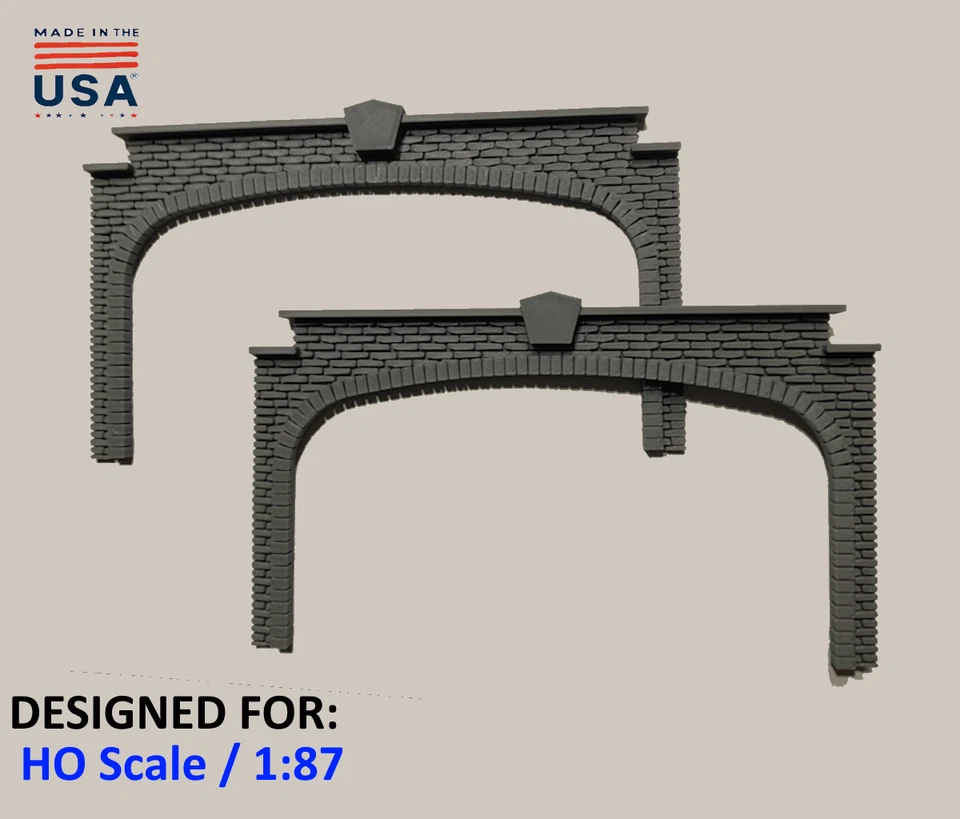 Portal de túnel de trem triplo pedra escala X2 HO - modelo H0 cenário ferroviário 1:87 - Imagem 1 de 4