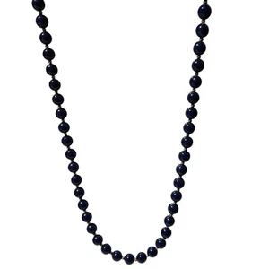 Vintage elegante dunkelblaue Perlenkette Retro 50er 60er Modeschmuck Damen - Bild 1 von 5