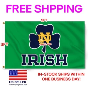 Notre Dame FLAG 3X5 Fighting Irish Football New USA Man Cave Flags Tailgating - Picture 1 of 9