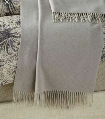 Ralph Lauren Dover Street Gaige Diamond design Gray Wool Throw blanket $400 - Image 1 of 4