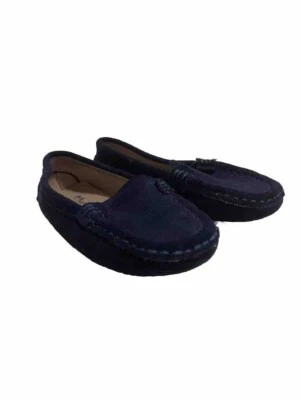 Mocassins en cuir bleu garçon bambin slides bébé décontracté plat première robe chaussures EU 22 - Photo 1/4