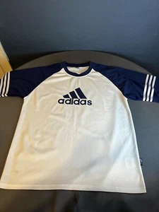 Adidas Center Logo T Shirt Mens Size XXL Blue Sportswear Athletic Style Fit - Picture 1 of 11