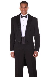 Polyester Gabardine the classic a tail coat Tuxedo with Modern Button T505 - Picture 1 of 5