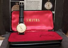 1960 ANTIQUE VINTAGE SMITHS DELUXE SOLID GOLD WATCH & BOX GOOD DIAL WORKING