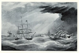 The PENNSYLVANIA hurricane shipwreck Tall Ships, 1925 vintage nautical print - Picture 1 of 3